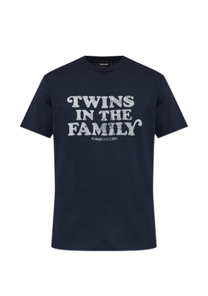 DSQUARED2 slogan-print cotton T-shirt - Blue