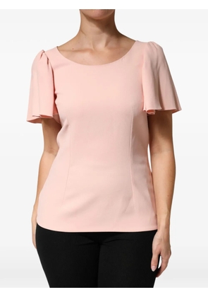 Dolce & Gabbana flutter-sleeve round-neck blouse - Pink