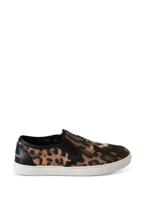 Dolce & Gabbana leopard-print sneakers - Brown