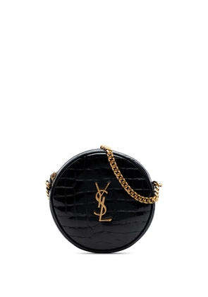 Saint Laurent Pre-Owned 2020 Croc Embossed Patent Round Vinyle Camera Bag crossbody bag - Black