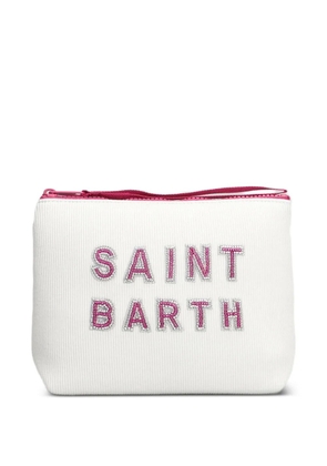 MC2 Saint Barth Aline logo-embroidered clutch bag - White