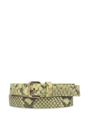 Patrizia Pepe snakeskin-effect buckle-fastening belt - Green
