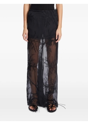 Ann Demeulemeester Sheila embroidered crepon skirt - Black
