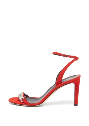Giuseppe Zanotti Vintage crystal-embellished ankle-strap heeled sandals - Red