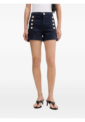 VICOLO button-embellished turn-up denim shorts - Blue