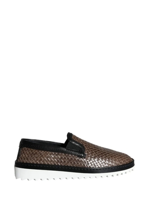 Dolce & Gabbana woven leather sneakers - Brown