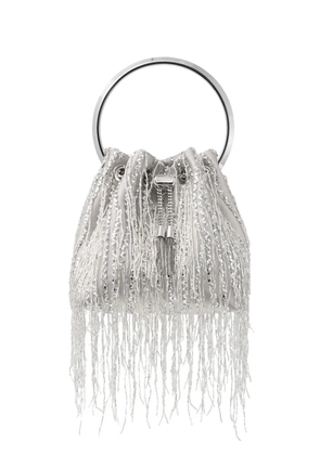 Jimmy Choo Bon Bon fringe-detailed bucket bag - Silver