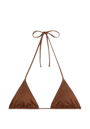 MC2 Saint Barth Annabelle strass-embellished triangle bikini top - Brown
