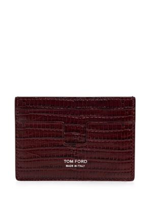 TOM FORD croc-effect leather card holder - Red