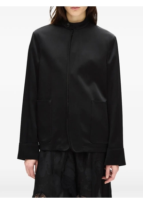 Ann Demeulemeester Zaya satin-finish high-neck jacket - Black
