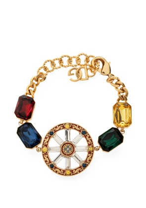 Dolce & Gabbana crystal-embellished DG logo bracelet - Gold