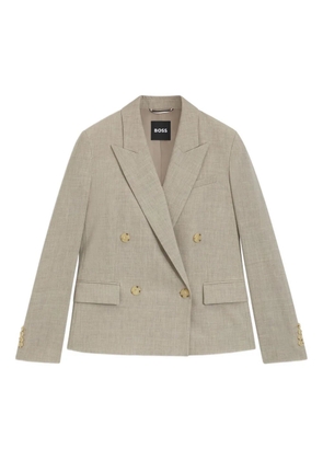 BOSS double-breasted wool blazer - Neutrals