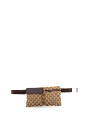 Gucci Pre-Owned 2000-2015 GG Canvas Double Pocket belt bag - Neutrals
