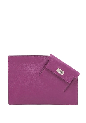 Hermès Pre-Owned 2019 Chevre Mysore Kelly Pocket To Go Pouch clutch bag - Purple