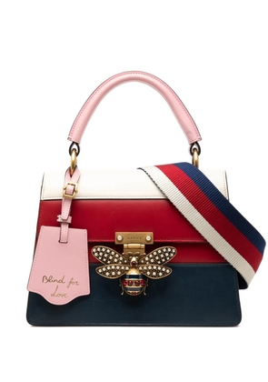 Gucci Pre-Owned 2016-2026 Small Tricolor Calfskin Queen Margaret Top Handle Bag satchel - Blue