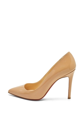 Christian Louboutin Pre-Owned Pigalle pointed-toe leather heeled pumps - Neutrals