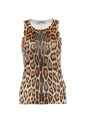 Roberto Cavalli Vintage leopard-print knit tank top - Neutrals