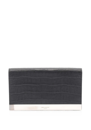 Saint Laurent Pre-Owned 2010s croc-embossed clutch bag - Black