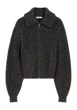 LEMAIRE ribbed zip-up cardigan - Brown