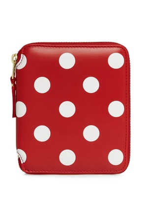 Comme Des Garçons polka-dot zip-around wallet - Red