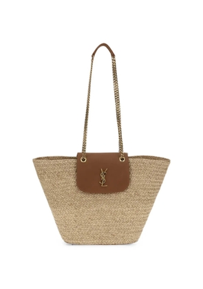 Saint Laurent Manon logo-plaque shoulder bag - Neutrals