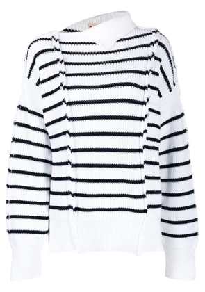 Marni striped rib jumper - White
