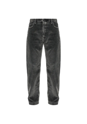 FENDI corduroy FF-logo trousers - Grey
