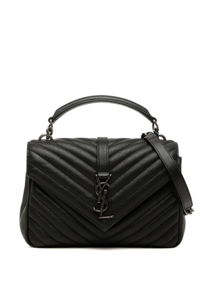 Saint Laurent Pre-Owned 2018 Medium Chevron Sheepskin Monogram College satchel - Black