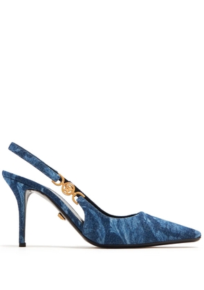 Versace Medusa '95 85mm Barocco-jacquard pumps - Blue