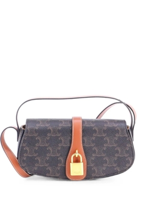 Celine Pre-Owned Tabou Clutch with Strap Triomphe Coated Canvas shoulder bag - Brown
