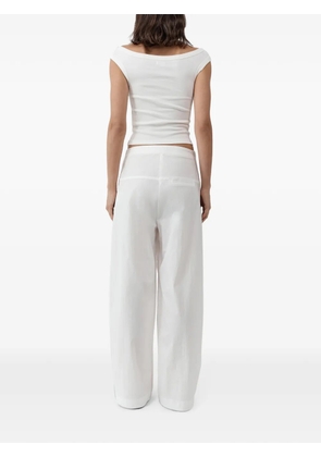 St. Agni pleated wide-leg trousers - White