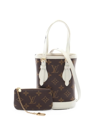 Louis Vuitton Pre-Owned 2021 nano Bucket Monogram bucket bag - Brown