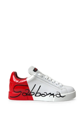Dolce & Gabbana logo-print lace-up sneakers - White