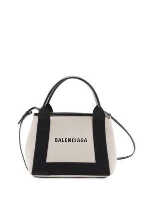 Balenciaga Pre-Owned 2010-2026 Canvas Navy Cabas XS satchel - White