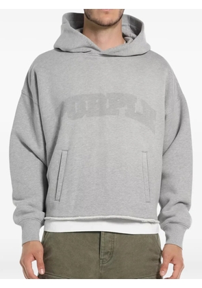 Purple Brand Shadow logo-print raw-cut hoodie - Grey