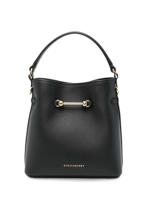 Strathberry mini Corda Bucket leather tote bag - Black