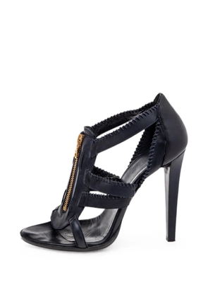 Balenciaga Pre-Owned caged leather sandals - Blue