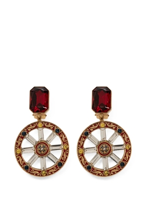 Dolce & Gabbana crystal-embellished wheel earrings - Gold