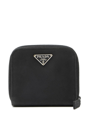 Prada Pre-Owned logo-plaque zipped wallet - Black