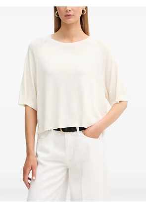 VICOLO raglan-sleeve fine-knit T-shirt - White