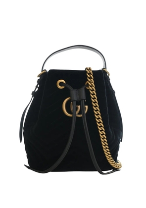 Gucci Pre-Owned 2016-2026 GG Marmont 2.0 Matelasse Velvet bucket bag - Black