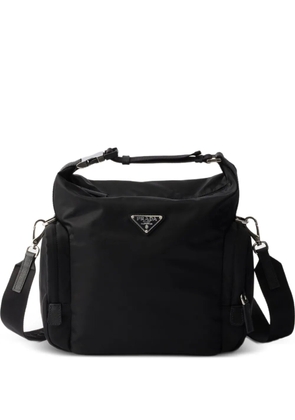 Prada Re-Nylon and Saffiano leather shoulder bag - Black