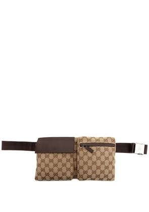 Gucci Pre-Owned 2000-2015 GG Canvas Double Pocket belt bag - Neutrals
