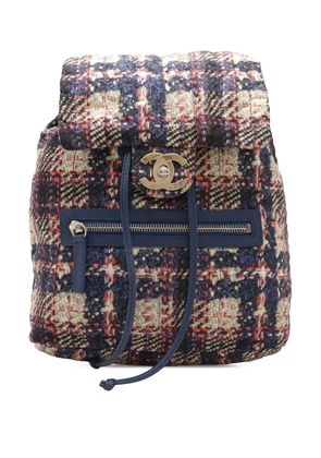 CHANEL Pre-Owned 2013-2014 CC Nylon Tweed Printed backpack - Blue