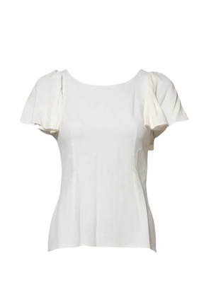 Dolce & Gabbana flutter-sleeve round-neck top - White