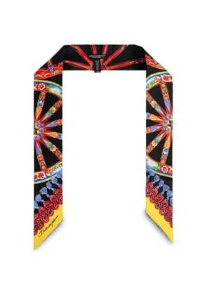 Dolce & Gabbana Carretto-print silk scarf - Black