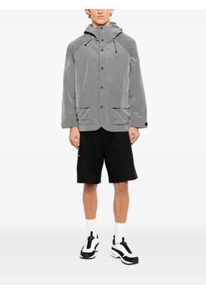 SPORT b. by agnès b. hooded grid-pattern jacket - Grey