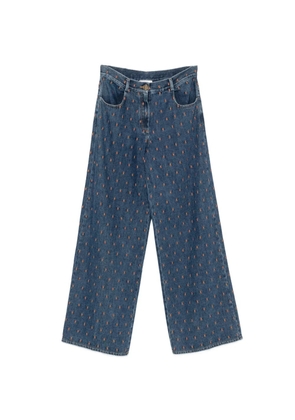 Forte Forte embroidered wide-leg jeans - Blue