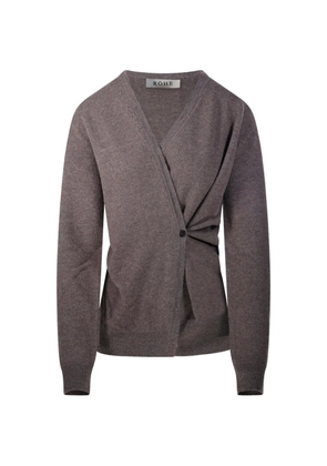 Róhe twist-detail V-neck cardigan - Brown