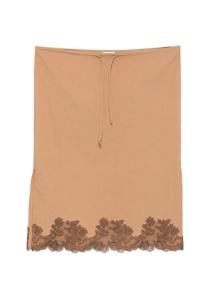 A.M.G. lace-trim drawstring skirt - Neutrals